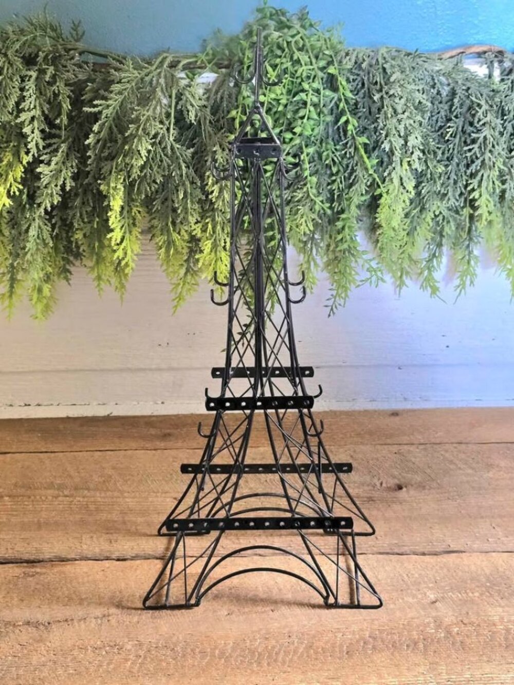 Eiffel Tower Jewelry Organizer with Bracelet & Necklace Hooks & Earring Holes